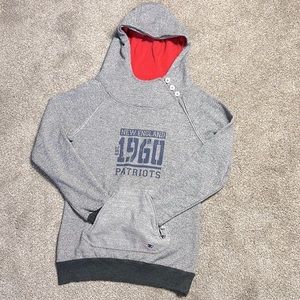 NFL Proline 🏈 Official New England Patriots Sweatshirt Hoodie W/ Button Detail